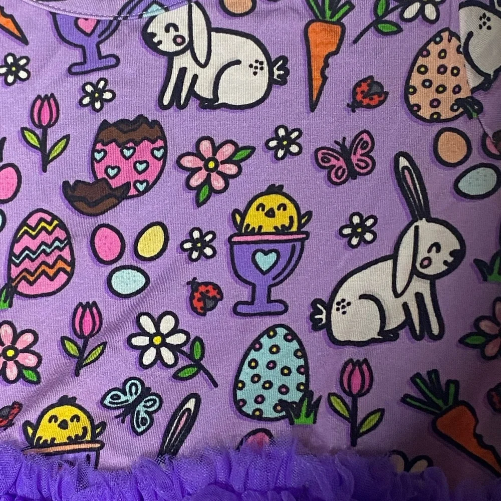 Kiki & Lulu Purple Easter Dress With Tulle Size 2T